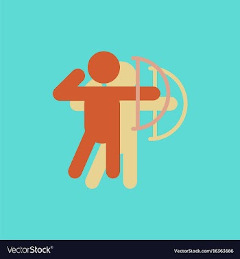 Olympic games archery player athlete icon in vector image