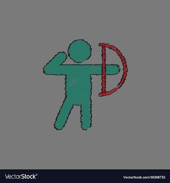 Olympic games archery player athlete icon in vector image