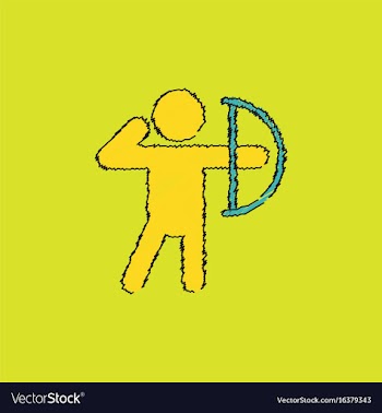 Olympic games archery player athlete icon in vector image