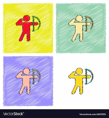 Olympic games archery player athlete icon in vector image