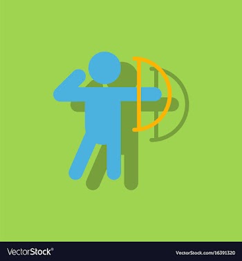Olympic games archery player athlete icon in vector image
