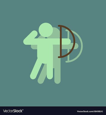 Olympic games archery player athlete icon in vector image