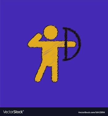 Olympic games archery player athlete icon in vector image