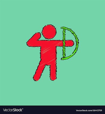 Olympic games archery player athlete icon in vector image