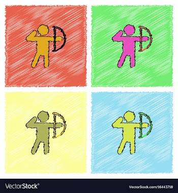 Olympic games archery player athlete icon in vector image