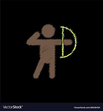 Olympic games archery player athlete icon in vector image