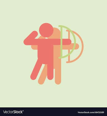 Olympic games archery player athlete icon in vector image