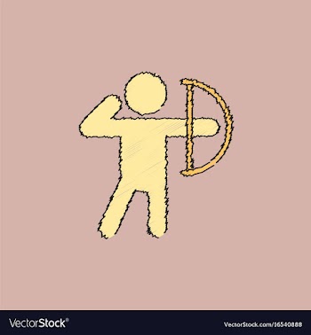 Olympic games archery player athlete icon in vector image