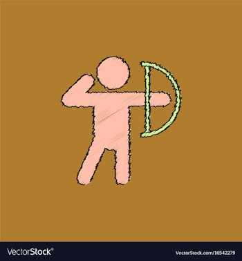 Olympic games archery player athlete icon in vector image
