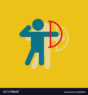 Olympic games archery player athlete icon in vector image