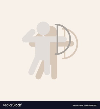 Olympic games archery player athlete icon in vector image