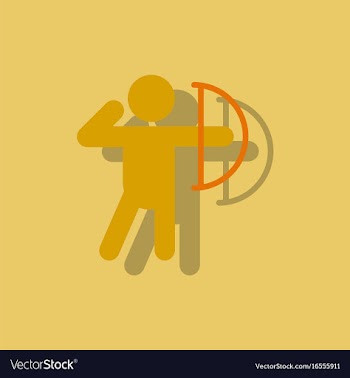 Olympic games archery player athlete icon in vector image