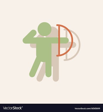 Olympic games archery player athlete icon in vector image