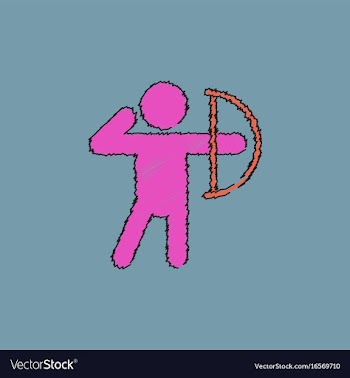 Olympic games archery player athlete icon in vector image