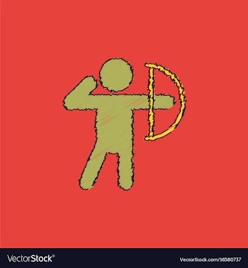 Olympic games archery player athlete icon in vector image