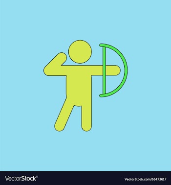 Olympic games archery player athlete icon vector image