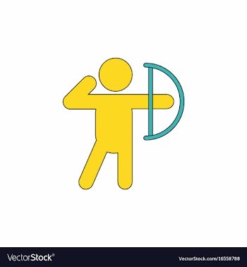 Olympic games archery player athlete icon vector image