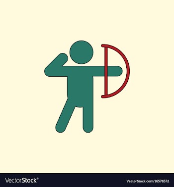 Olympic games archery player athlete icon vector image