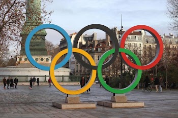 Olympic Rings Sculpture in Paris