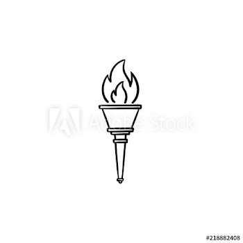 Olympic torch hand drawn outline doodle icon