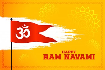 Om symbol flag for happy ram navami festival Free Vector