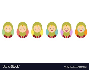 oman avatar with various expression