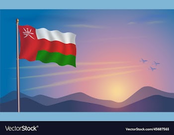 oman flag in the morning sun