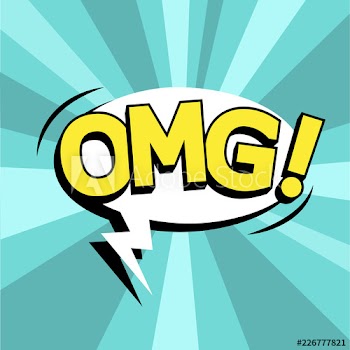 OMG word in speech bubble pop art style