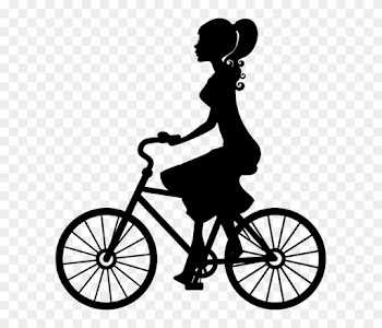 On Bike Silhouette Iphone Case - - Girl On Bike Silhouette