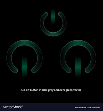 On off button in dark green vector image