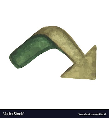 one arrow pointing down is painted in watercolor
