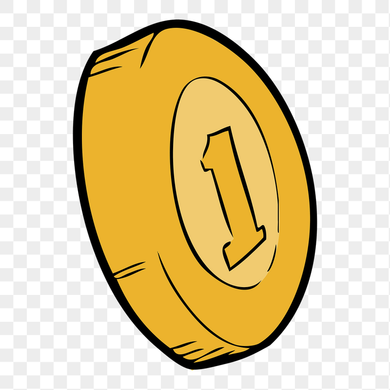 One coin png sticker illustration, | Free PNG - rawpixel