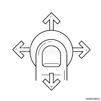 One-finger navigation vector line icon isolated on white background
