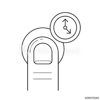 One-finger tap and hold vector line icon isolated on white background