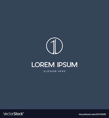 One first number creative business logo design vector image