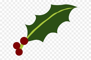 One Holly Leaf 3 Berries Clip Art - Clipart Holly Leaf