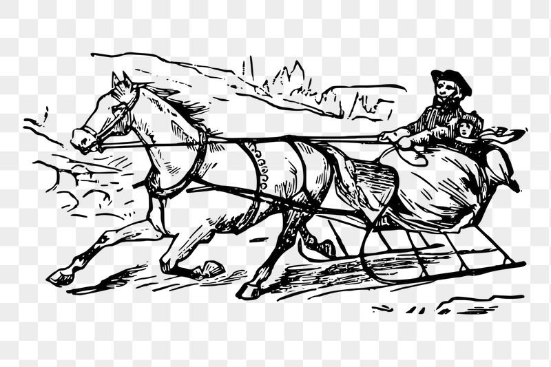 One horse open sleigh png | Free PNG - rawpixel