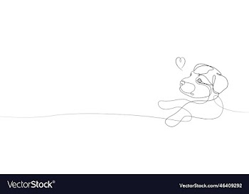one line dog on a white background