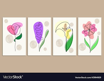 one line drawing minimalist flowers