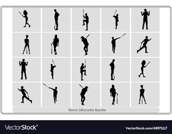 one man tennis player portrait in silhouette