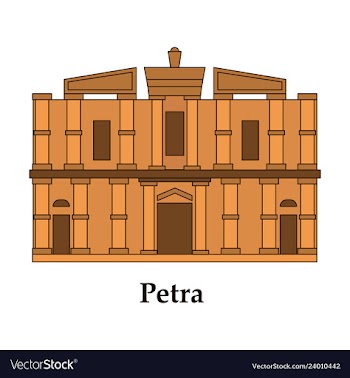 One of new 7 wonders of the world petra vector image