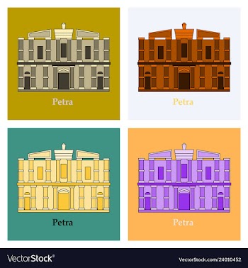 One of new 7 wonders of the world petra vector image