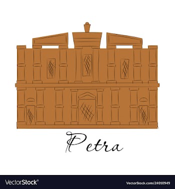 One of new 7 wonders of the world petra vector image