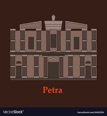 One of new 7 wonders of the world petra vector image