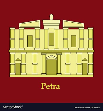 One of new 7 wonders of the world petra vector image