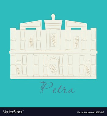 One of new 7 wonders of the world petra vector image