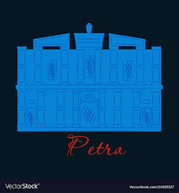 One of new 7 wonders of the world petra vector image