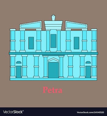 One of new 7 wonders of the world petra vector image