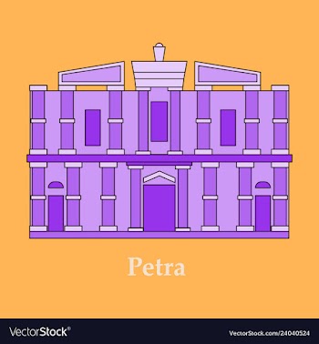 One of new 7 wonders of the world petra vector image