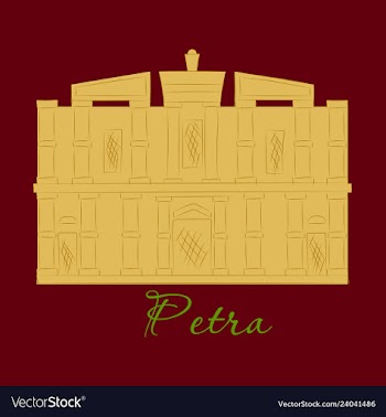 One of new 7 wonders of the world petra vector image